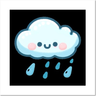 Happy little rain cloud Posters and Art